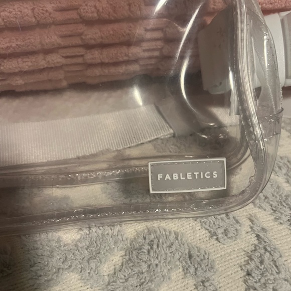 Fabletics Clear Vinyl Waist Bag with White Trim - Picture 2 of 4